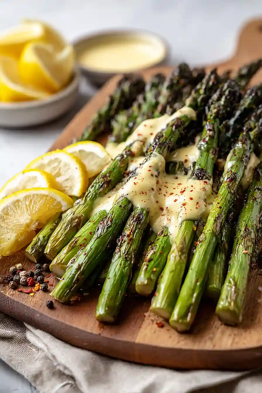 roasted asparagus with hollandaise sauce