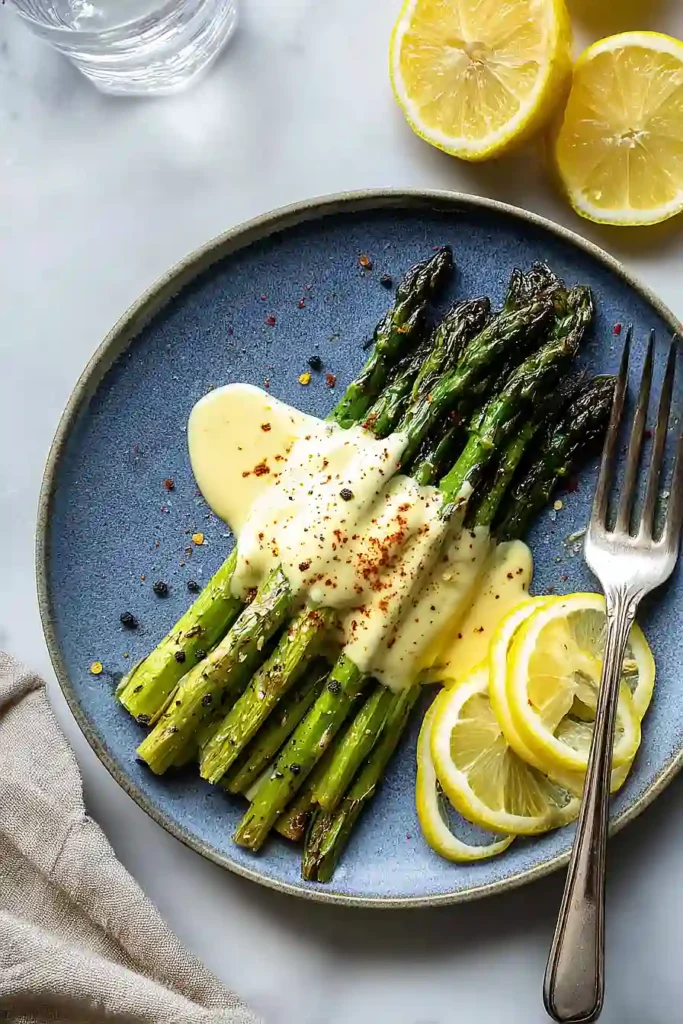 roasted asparagus with hollandaise sauce