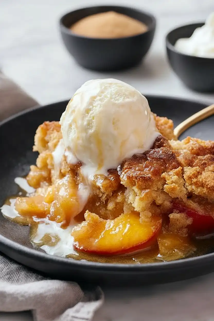 sourdough peach cobbler