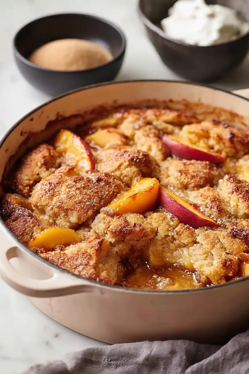 sourdough peach cobbler